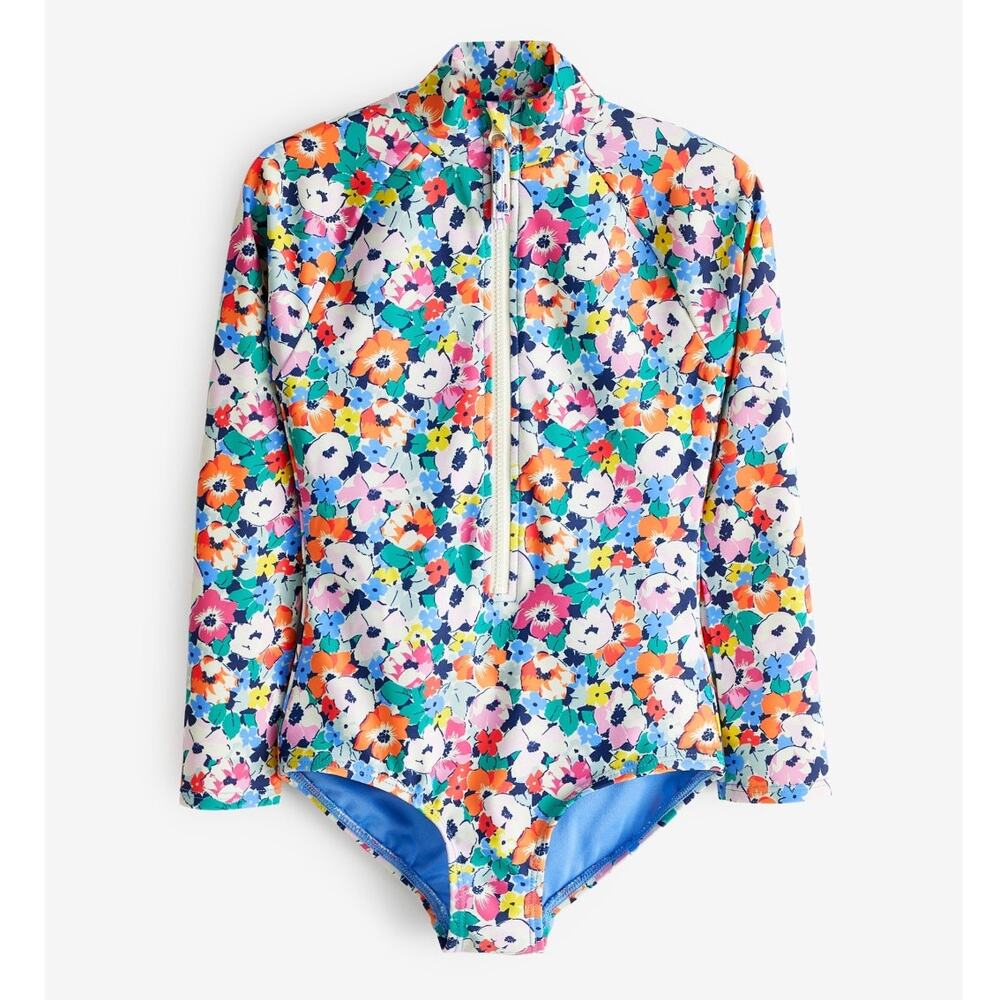 Gap Kids Girls Swimsuit XS 4 to 5 yo Floral Long Sleeve Rashguard Beach Swim